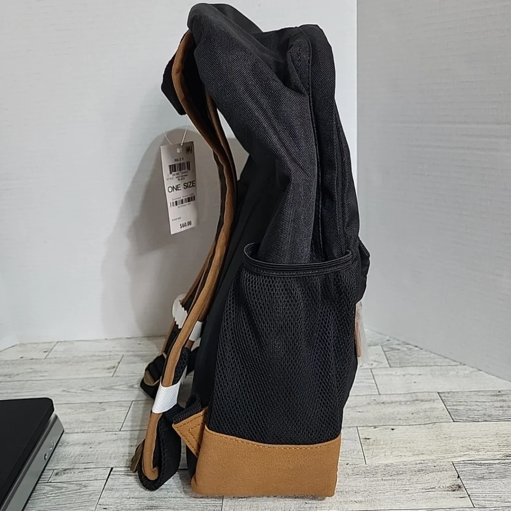 NEW Sun +‎ Stone Black Backpack Browm Accent One Size adjustable Straps Pockets